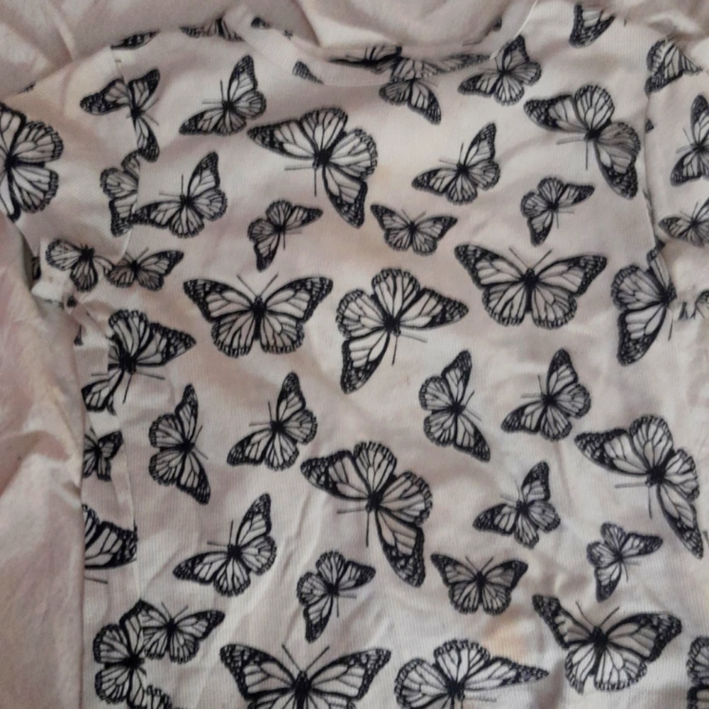 White butterfly shirt
